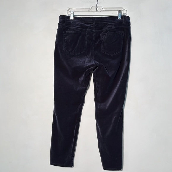 J. JILL Holiday/Office Cotton Velvet Straight Leg 5 Pocket Deep Navy Pant SZ 10P - Picture 3 of 15